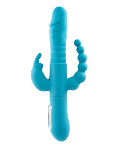 Adam & Eve Eve's Thrusting Triple Joy Rabbit - Teal