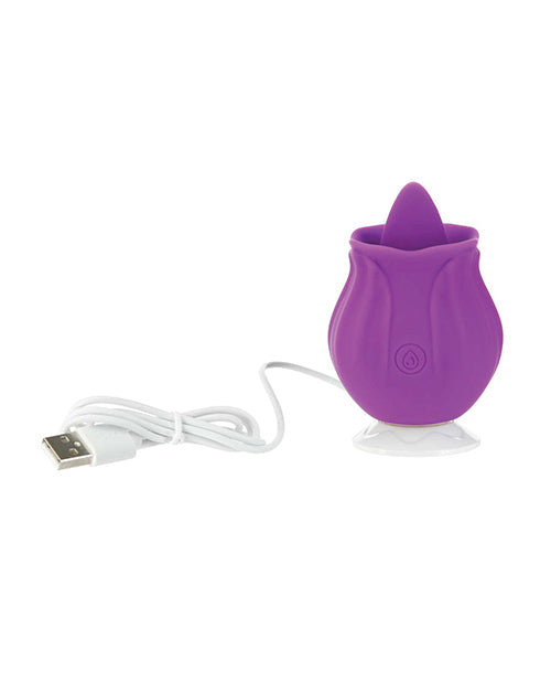 M'Lady Flickering Tongue & Vibrating Clitoral Stimulator - Purple