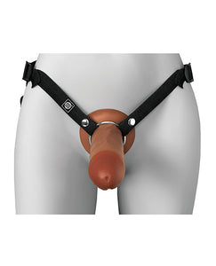 Fantasy X-Tensions Elite 8" Silicone Hollow Strap-on w/Harness - Brown