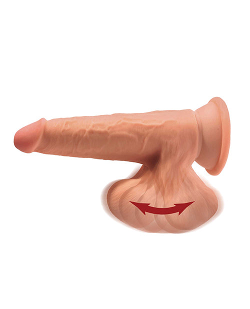 King Cock Plus 7" Triple Density Cock W/swinging Balls - Tan