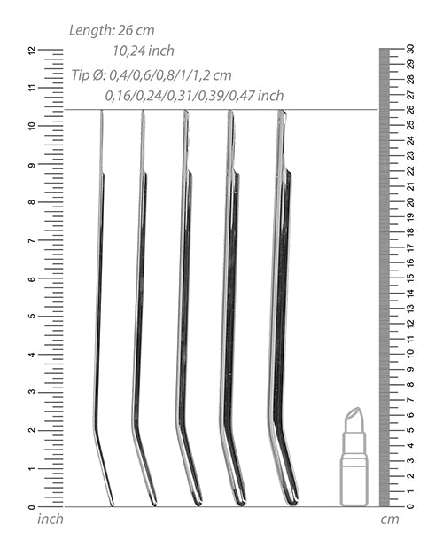 Shots Ouch Urethral Sounding Metal Dilator Set