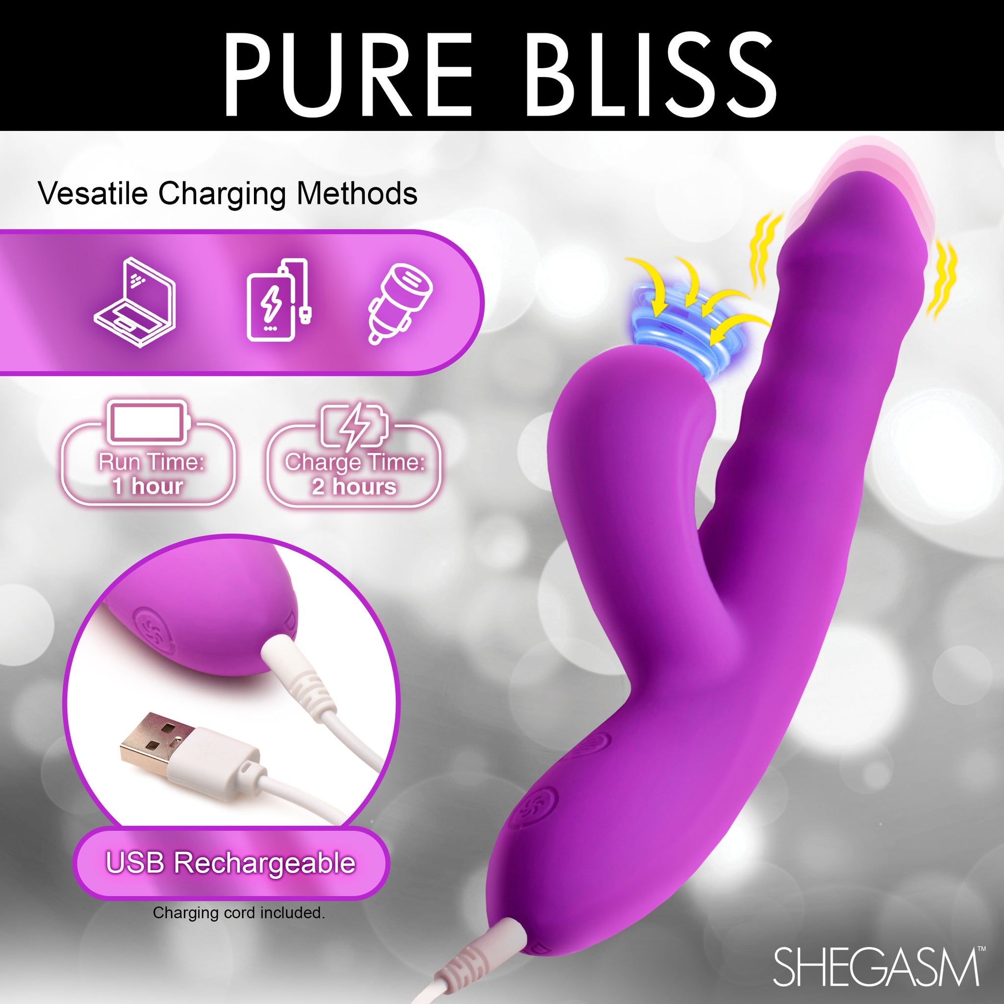 Thrust Wave Thrusting And Sucking Silicone Rabbit Vibrator