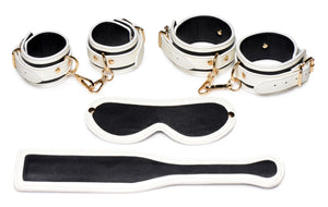 Kink In The Dark Glowing Cuffs Blindfold And Paddle Bondage Set