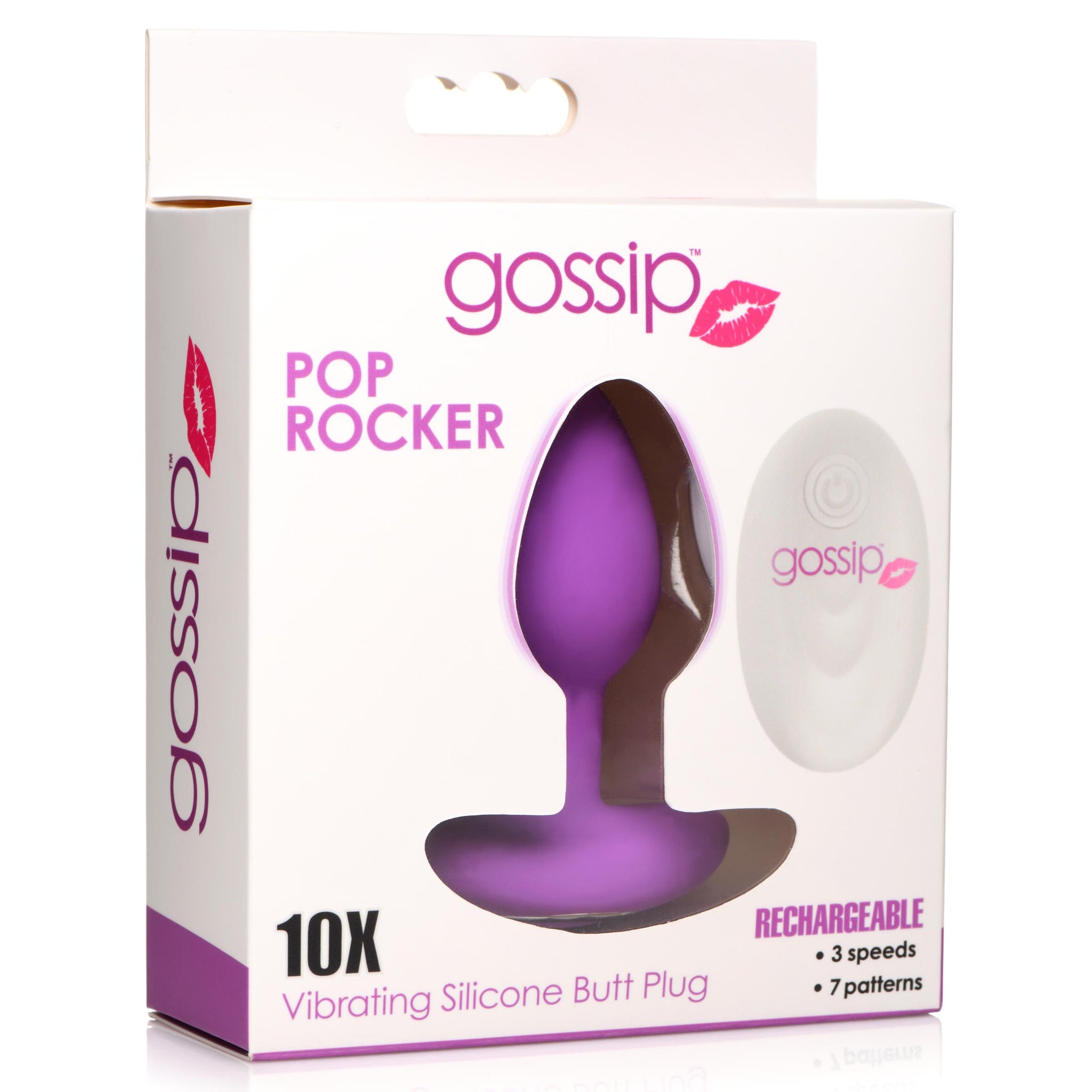 10x Pop Rocker Vibrating Silicone Plug With Remote -